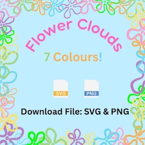 Nube de flores SVG, Flores de fondo de bikini SVG, Flor de cielo de fondo de bikini, PNG