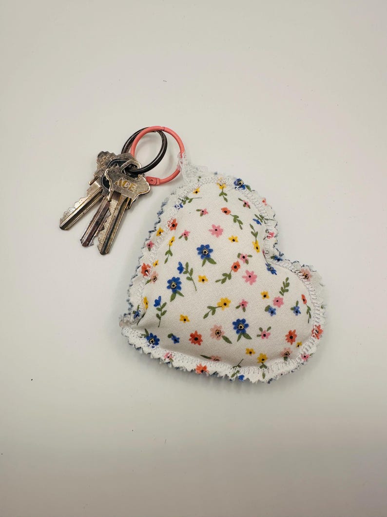 Fabric Heart Bag Charm/key Chain - Etsy