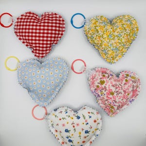 Fabric Heart bag Charm/key chain