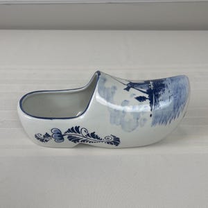 Delft Blue Hand-painted Windmill Dutch Ceramic Clog