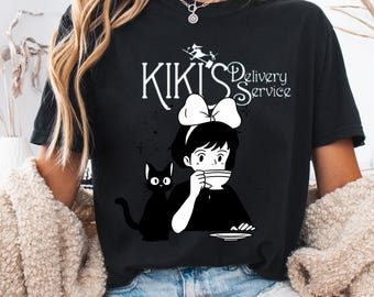 Kiki's Delivery Service Shirt: Studio Ghibli Jiji, Sizes XS-4XL