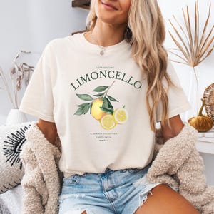 T-shirt limoncello, verfrissend grafisch shirt citroen, Italiaans zomert-shirt, cadeau voor citroenliefhebbers, vakantie-T-shirt Italië, cocktailt-shirt, cadeau