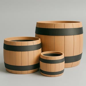 Maceta con diseño de barril: jardinera para plantas de interior y suculentas