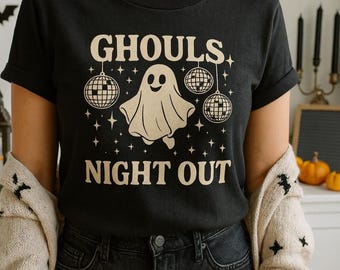 Disco Ghost Halloween T-shirt, Spooky Bachelorette Girls Night Out Shirt, Ghouls Night Out, Retro Spooky Ghost Graphic Tee, Girls Trip Salem