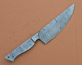Handmade Damascus Steel Blank Blade- Chef Kitchen Knife- DIY