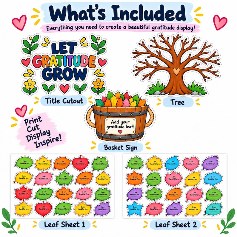 Thanksgiving Gratitude Tree Printable, Thankful Leaves Activity, Let ...