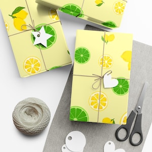 Lemon Gift Wrap: Eco-Friendly Wrapping Paper, Baby Shower, Birthday