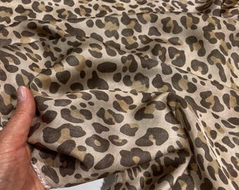Leopard Print Viscose Silk Fabric - Soft Drape, 1.4m Width