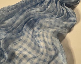 Silk Crepon Chiffon  Check Pattern  100% Italian Silk Width 39 in