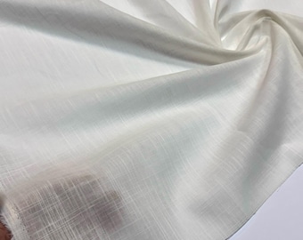 Italian Structured Linen – Natural White | Linen Blend Fabric Width 57in