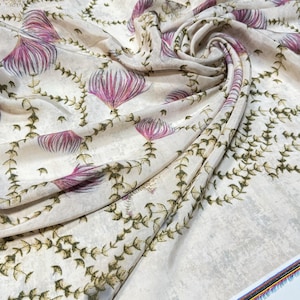 Floral 100% Viscose Fabric Silky Poplin with lightweight texture Width 1.50 meter 59 in