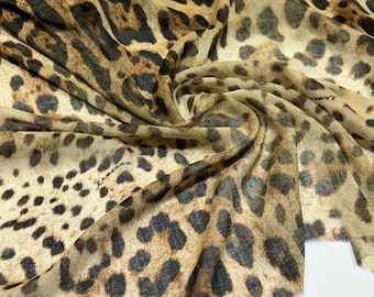 Silky Italian Batiste Leopard Print Fabric: Designer Quality Sewing Material