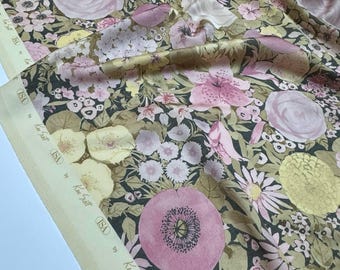 Italian Luxurious 100% Wool with a Delicate Floral Print by the Yard — Signed, Designer Brand