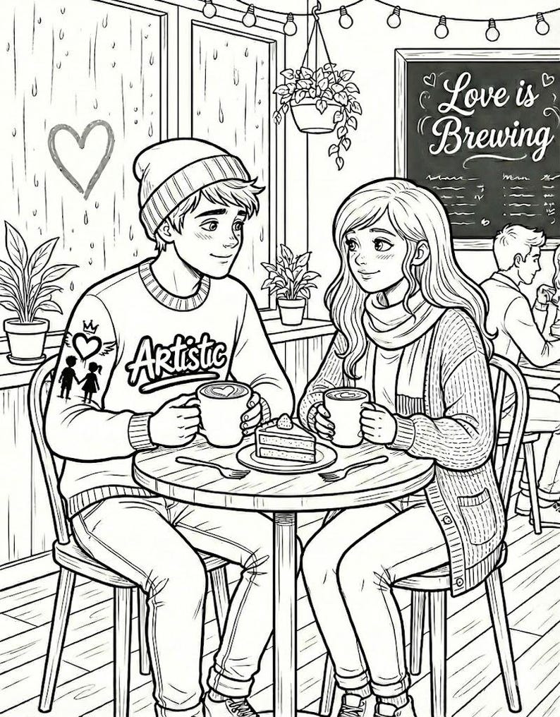A Valentine's Day Love Story: the Coloring Book - Etsy