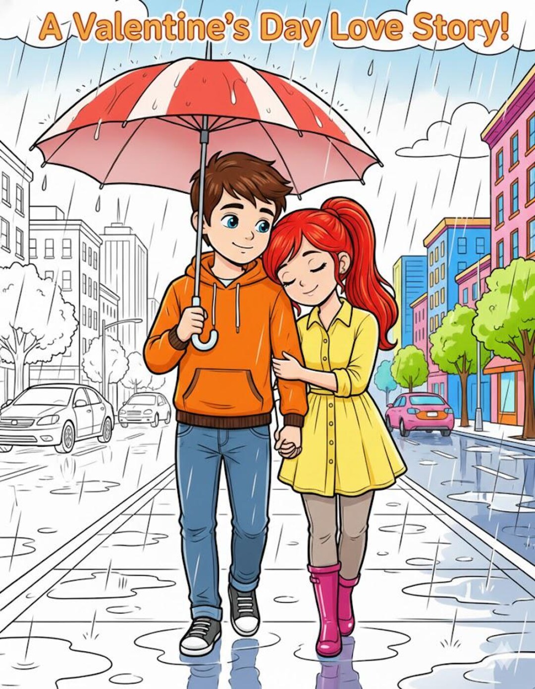 A Valentine's Day Love Story: the Coloring Book - Etsy