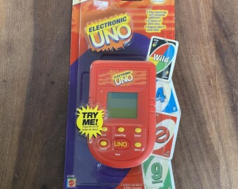 Gioco elettronico portatile UNO, edizione da viaggio tascabile, prodotto da Mattel nel 2002, nuovo e sigillato.