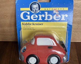 New Gerber Kiddie Kruiser Red Car Plastic Bath Kids Toy 1991 Vintage