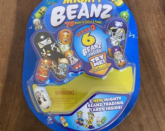 Nuevo juguete coleccionable Mighty Beanz Serie 2 con 6 Beanz / 3 tarjetas - Oveja #80 Bean