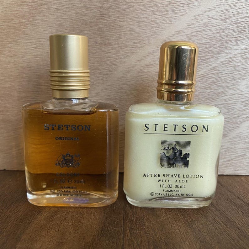 Vintage Stetson Original Cologne Splash & After Shave Lotion met Aloë 1 FL Oz Nieuw afbeelding 1