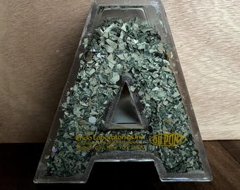 Vintage Azene Letter A Shredded Money Dupont Paperweight Pharma Drug Promo
