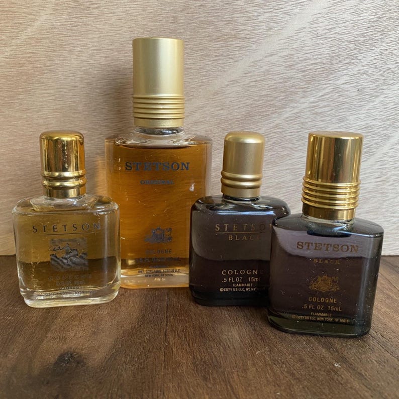 Lot 4 Stetson Köln Splash Original Black Coty .5 - 1,5 FL Oz Vintage Bild 1