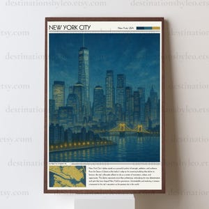 New York Digital Print | New York Poster | Mid-Century Poster | New York Skyline Art | New York Travel Art | New York Decor | NYC Art