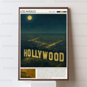 Los Angeles Print | Los Angeles Poster | Hollywood Sign Poster | Los Angeles Wall Art | LA Travel Print | | Mid-Century Poster | LA Poster