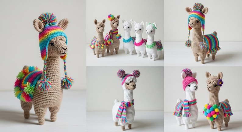 Llama Amigurumi Pattern, Fashion Designer Crochet Toy, Stuffed Animal Tutorial, DIY PDF image 8