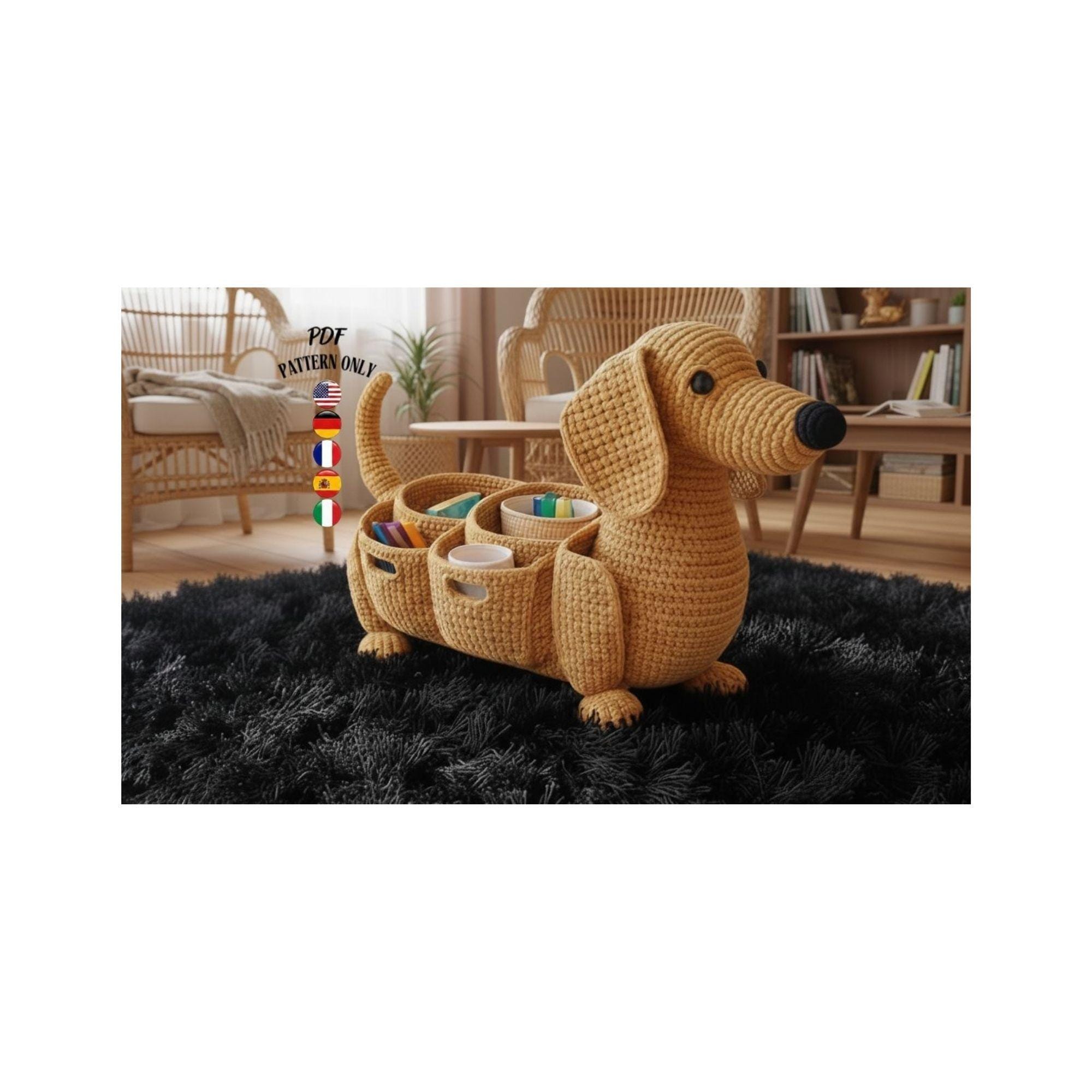 39 Dachshund Crochet Patterns to Stitch for Gifts, Decor, and Everyday Cuteness 12 Dachshund Dog Basket Crochet