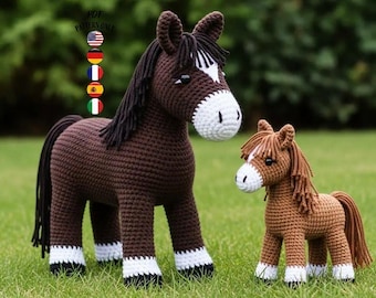 Large 50–65 cm Horse Crochet Pattern , Amigurumi Giant Plush DIY Tutorial PDF