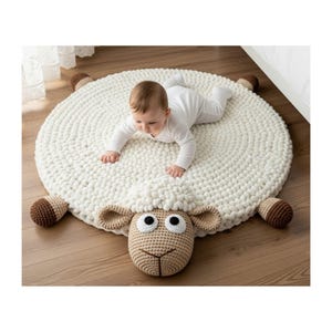 Crochet Lamb Rug Pattern – Sven-Style Amigurumi PDF (It/Fr/En/Es/De)