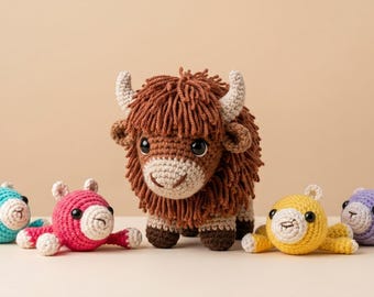 Bison Amigurumi Häkelanleitung PDF – Buffalo Kuscheltier – Handgemachtes Spielzeug – Mehrsprachig