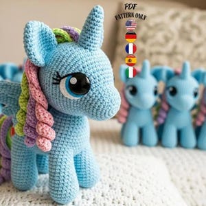 Schema Amigurumi Unicorno all’Uncinetto – Bambola Peluche – Tutorial PDF