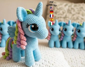 Einhorn Amigurumi Häkelanleitung – Kuscheltier Puppe – PDF Tutorial