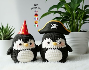Amigurumi Baby Penguin Crochet PATTERN - 5 LANGUAGES - PDF Download - English French German Spanish Italian