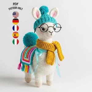 Patroon gehaakt lama-amigurumi: doe-het-zelf modeontwerper speelgoed - Italiaans, Frans, Engels, Spaans, Duits