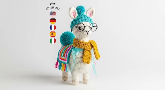 Llama Amigurumi Pattern, Fashion Designer Crochet Toy, Stuffed Animal Tutorial, DIY PDF