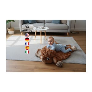 Baby Mammoth Rug Pattern PDF, Alize Puffy Loop Yarn, Rug and Pillow Tutorial