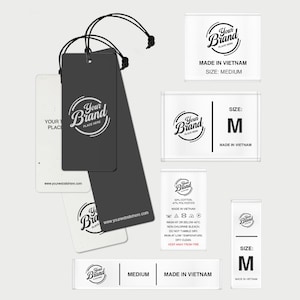 Hang Tag Clothing Label Mockup Bundle | PSD Canva Templates (Digital Download)