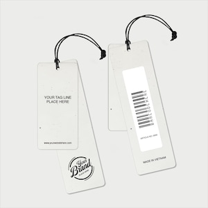 Hang Tag Mockup Bundle + TechPack PDF | PSD & Canva Templates for Fashion Branding | Editable Tag Mockup Kit - htg102