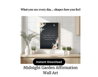 Quiet Growth Affirmations | Midnight Garden Printable Wall Art