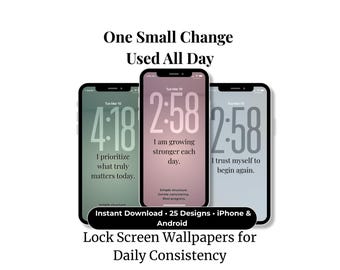 Lock Screen designed to reinforce consistency, new journey beginner (Digital Download)