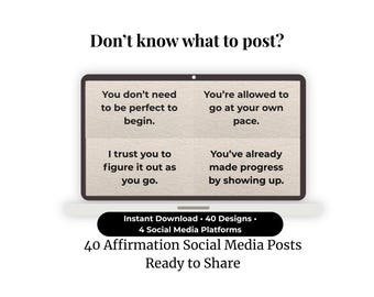 Minimalist Affirmation Social Media Posts | Wellness Daily Reminders (Digital Download)
