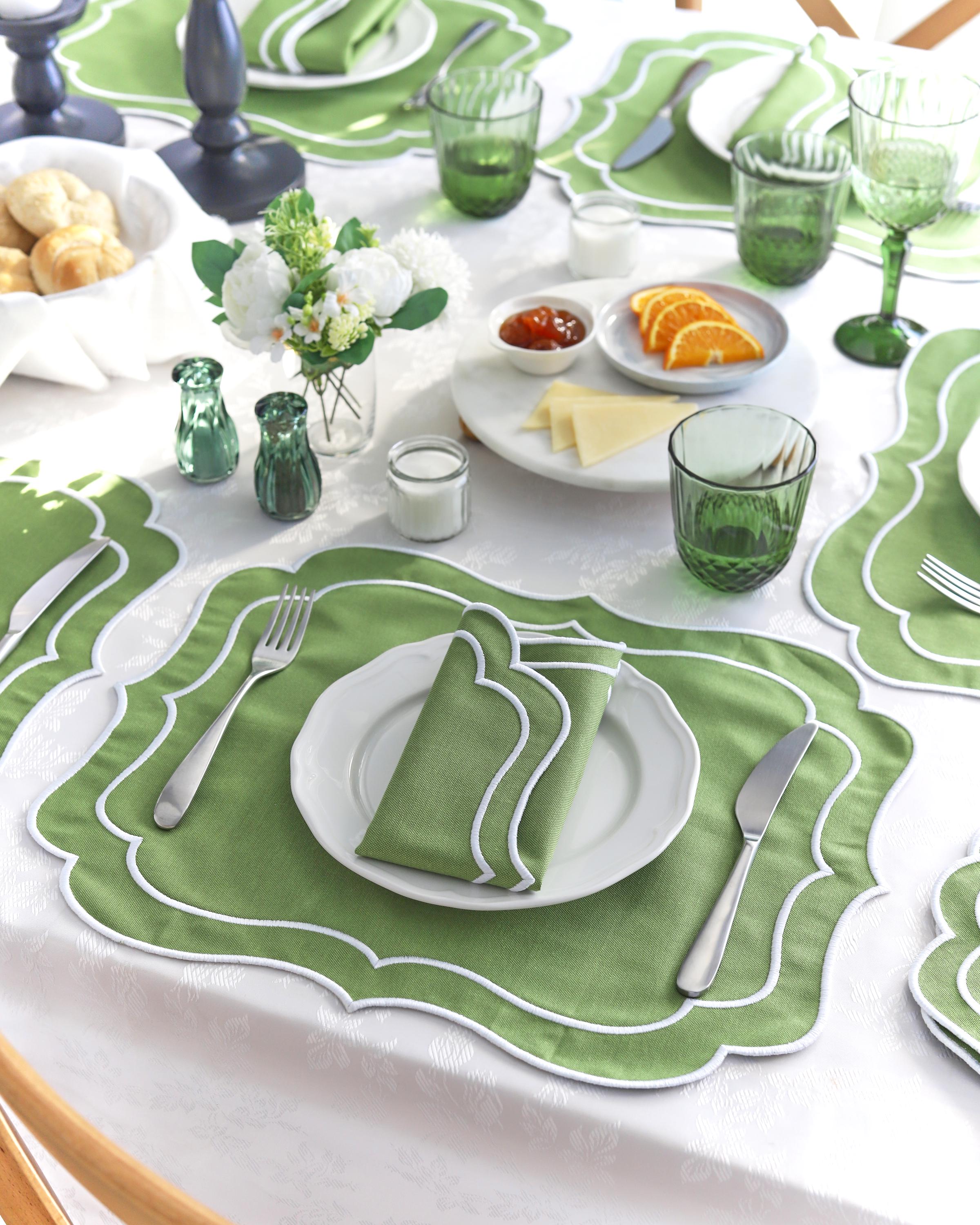Grüne tischsets
