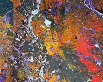 Warped Starfall - 14x18in - Acrylic on Gallery Wrapped Canvas
