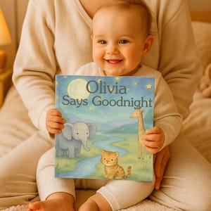 Personalized Children’s Bedtime Book with Animals, Custom Name Story for Kids, Baby Shower Gifts, Toddler Sleep Books, Custom Name Keepsake