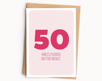 50th Birthday Card | Funny Scottish Humour | Pink and Blue Cards