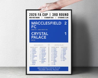 Macclesfield FC v Crystal Palace Match Stats Football Print | 2026 FA Cup