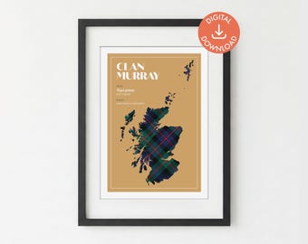 Murray Tartan Print | Surname Wall Art (Digital Download A5/A4/A3)