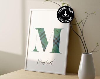 Marshall Tartan Druck | Schottische Nachname Wandkunst | Digitaler Download A5/A4/A3